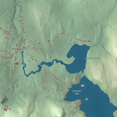 Terrain and local geography detail from the Orrington, Maine map