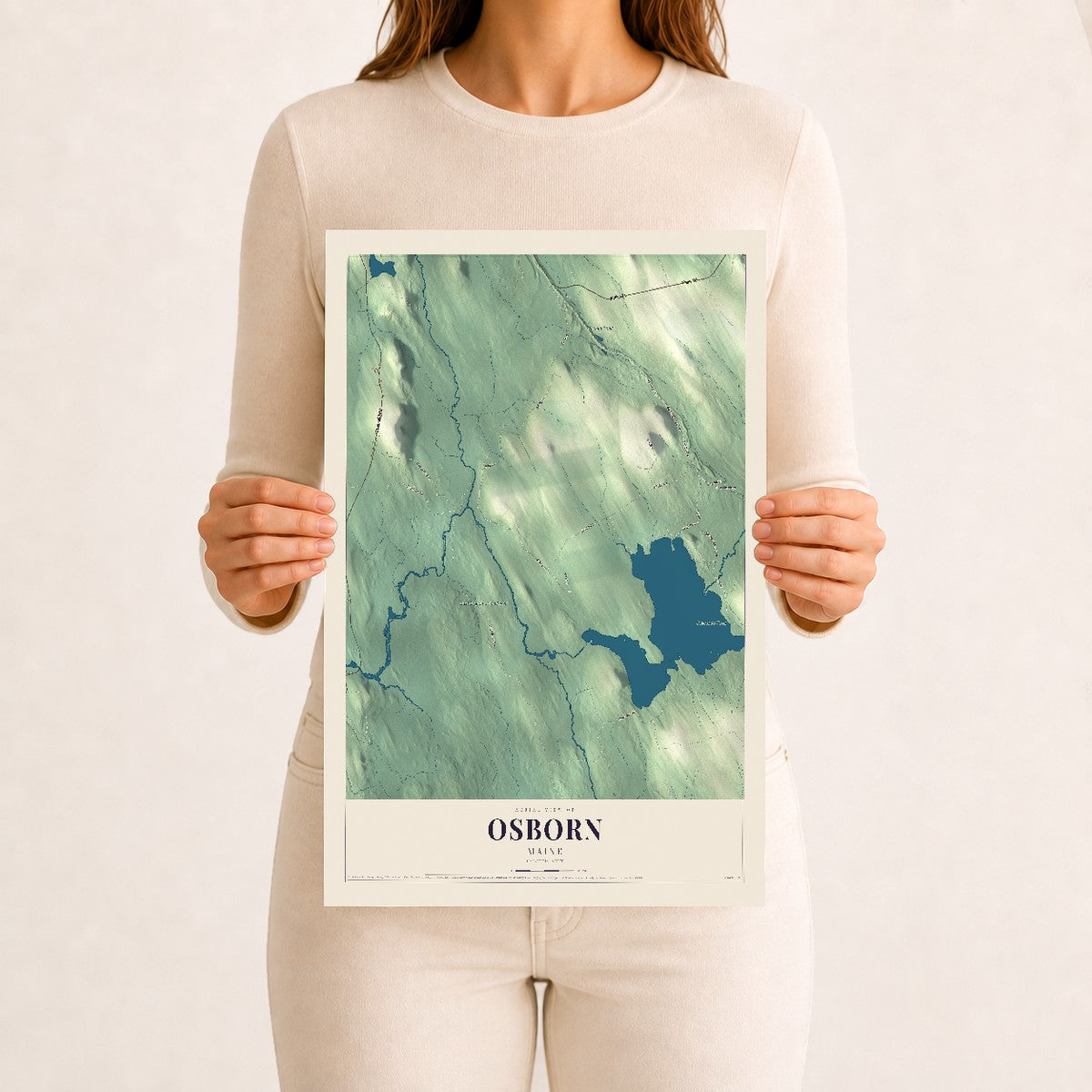 Osborn, Maine map print - 12 x 18 archival matte print