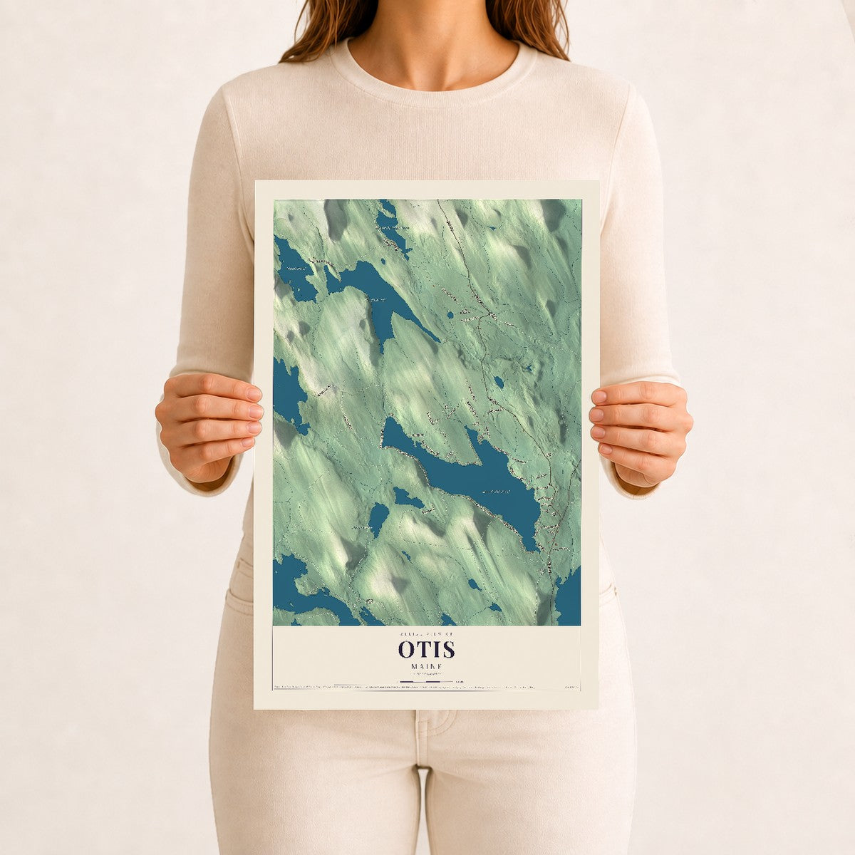 Otis, Maine map print - 12 x 18 archival matte print