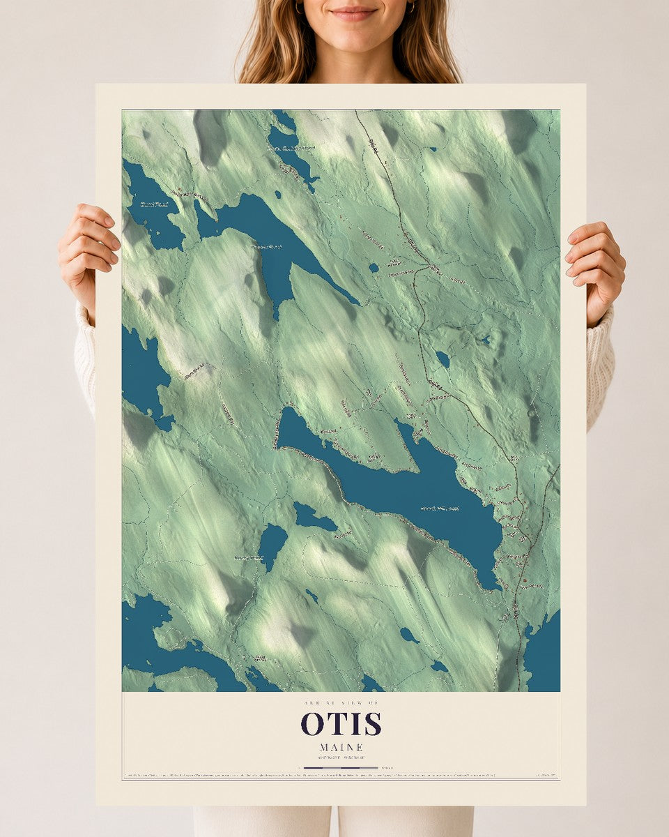 Otis, Maine map print - 24 x 36 archival matte print