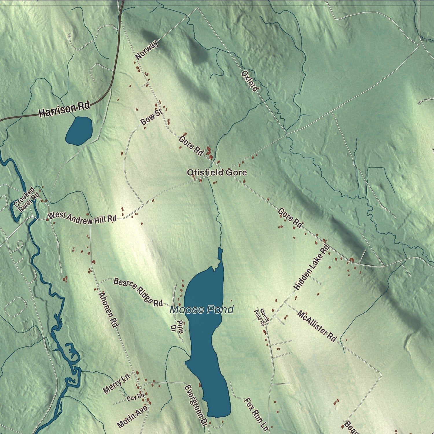 Street and neighborhood detail from the Otisfield, Maine map