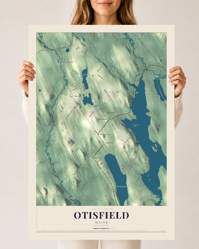 Otisfield, Maine map print - 24 x 36 archival matte print