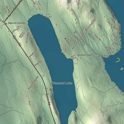 Terrain and local geography detail from the Otisfield, Maine map