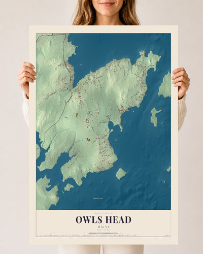 Owls Head, Maine map print - 24 x 36 archival matte print
