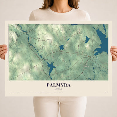 Palmyra, Maine map print - 18 x 24 archival matte print