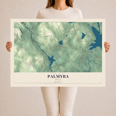 Palmyra, Maine map print - 24 x 36 archival matte print