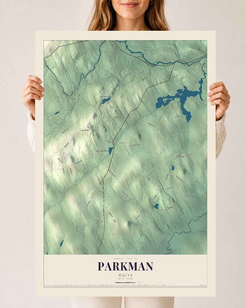 Parkman, Maine map print - 24 x 36 archival matte print