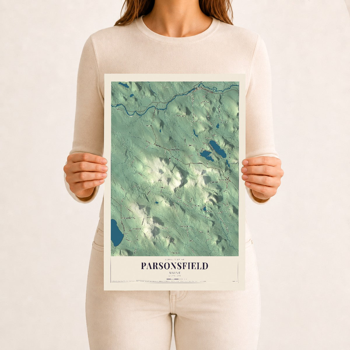 Parsonsfield, Maine map print - 12 x 18 archival matte print