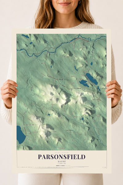 Parsonsfield, Maine map print - 18 x 24 archival matte print
