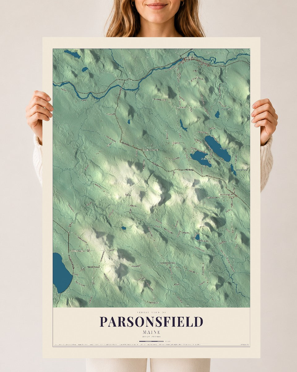 Parsonsfield, Maine map print - 24 x 36 archival matte print