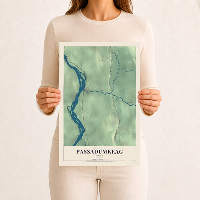 Passadumkeag, Maine map print - 12 x 18 archival matte print