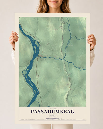 Passadumkeag, Maine map print - 24 x 36 archival matte print
