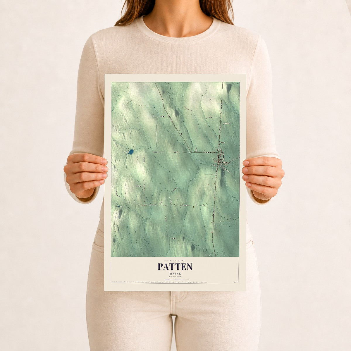 Patten, Maine map print - 12 x 18 archival matte print