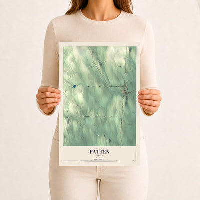 Patten, Maine map print - 12 x 18 archival matte print