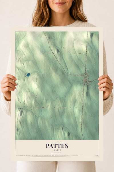 Patten, Maine map print - 18 x 24 archival matte print