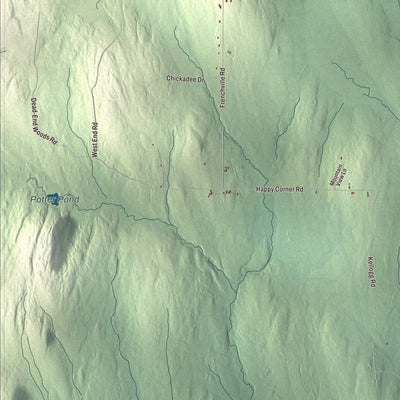 Terrain and local geography detail from the Patten, Maine map