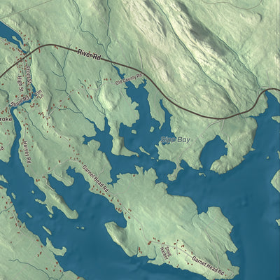 Terrain and local geography detail from the Pembroke, Maine map