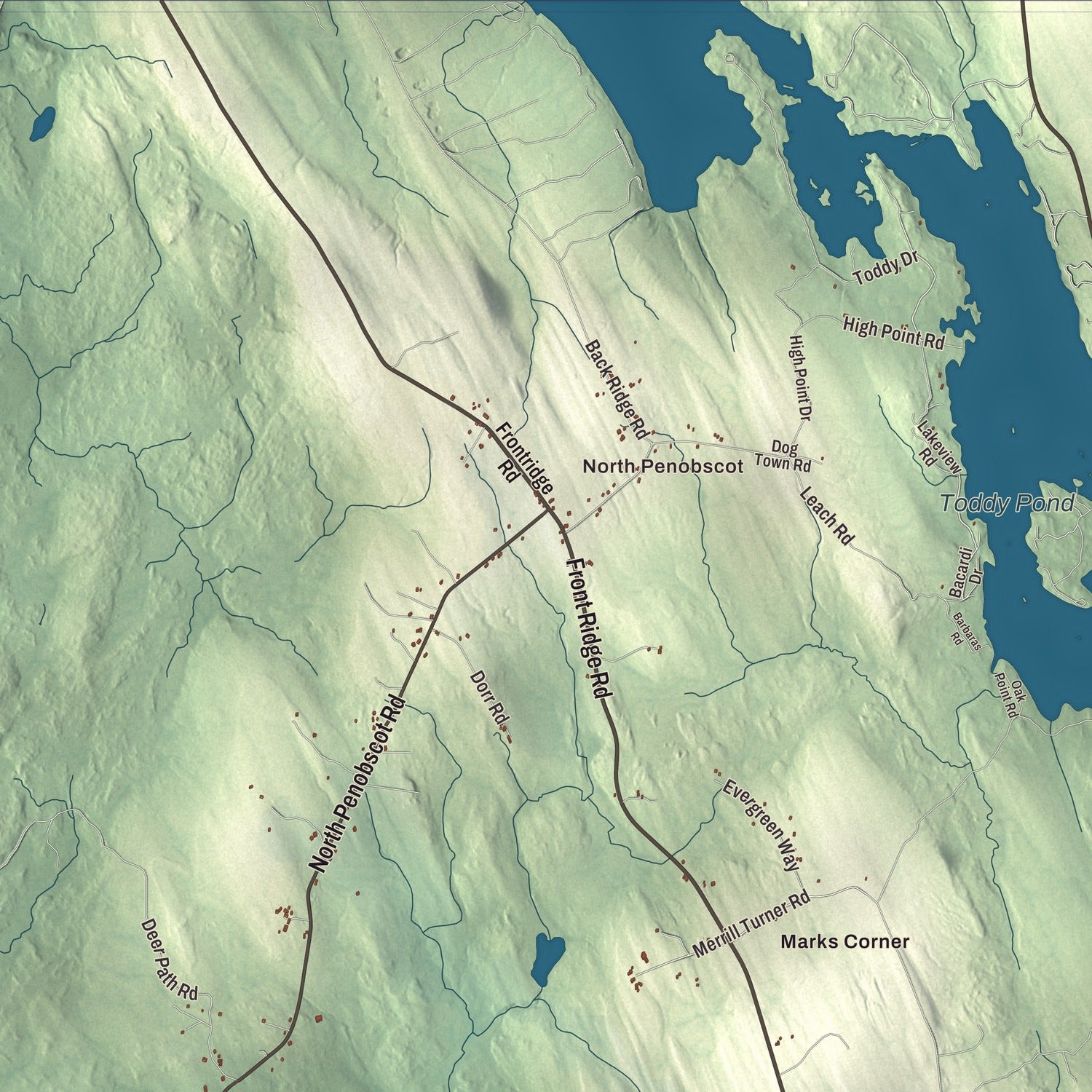 Street and neighborhood detail from the Penobscot, Maine map