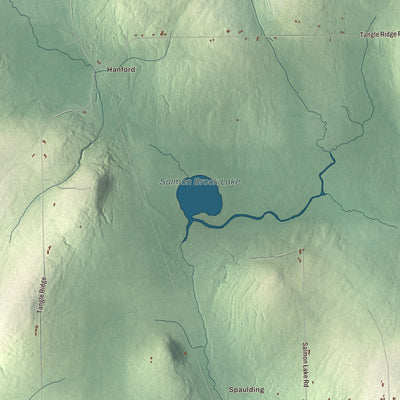 Terrain and local geography detail from the Perham, Maine map