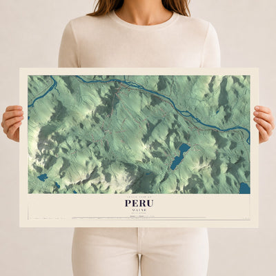 Peru, Maine map print - 12 x 18 archival matte print