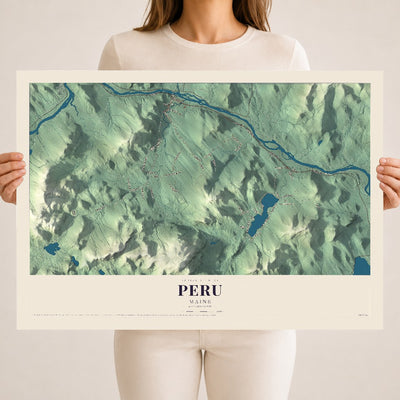 Peru, Maine map print - 18 x 24 archival matte print