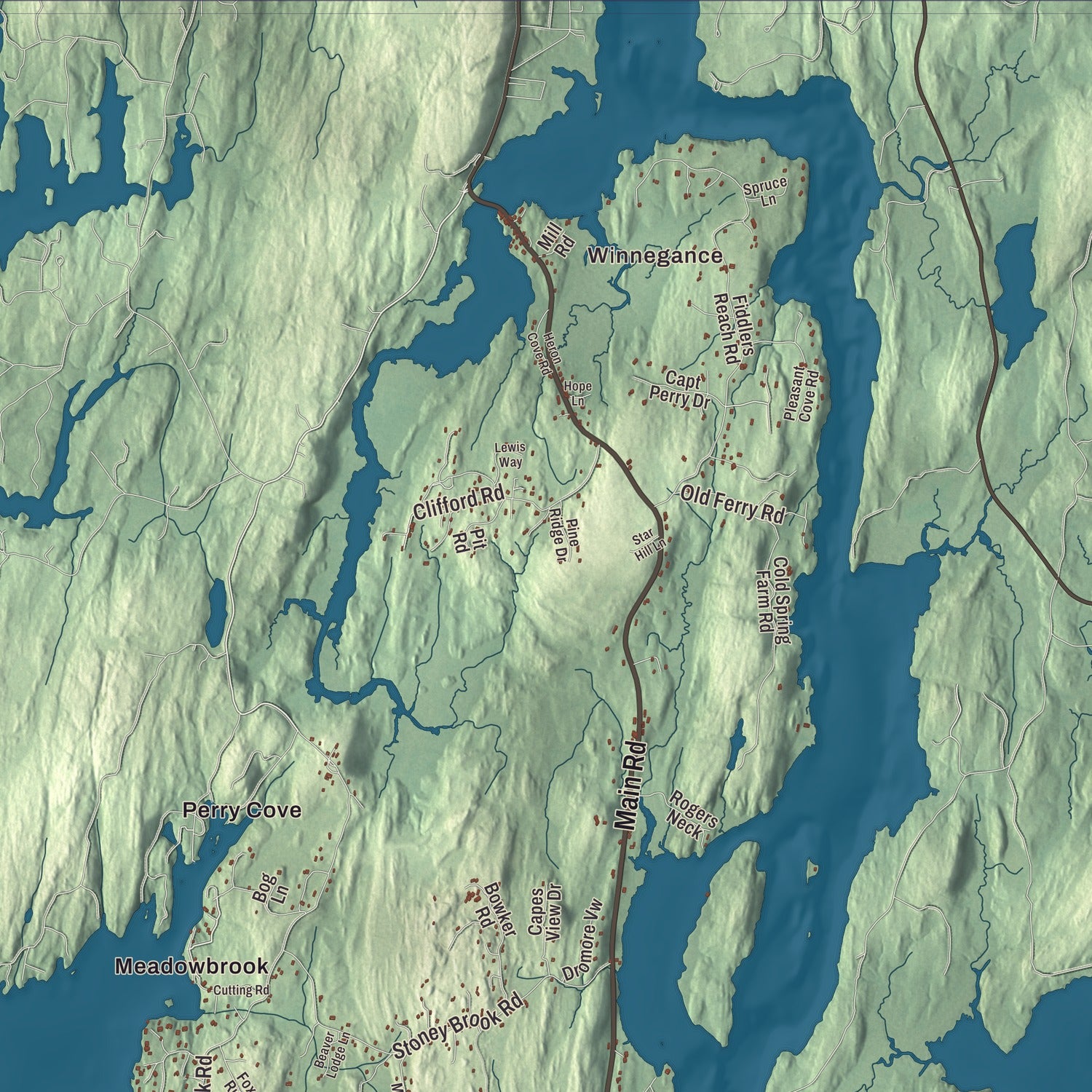 Street and neighborhood detail from the Phippsburg, Maine map
