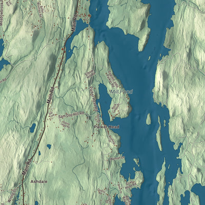 Terrain and local geography detail from the Phippsburg, Maine map