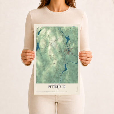 Pittsfield, Maine map print - 12 x 18 archival matte print