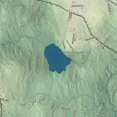 Terrain and local geography detail from the Pittston, Maine map