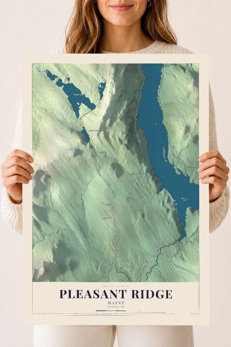 Pleasant Ridge, Maine map print - 18 x 24 archival matte print
