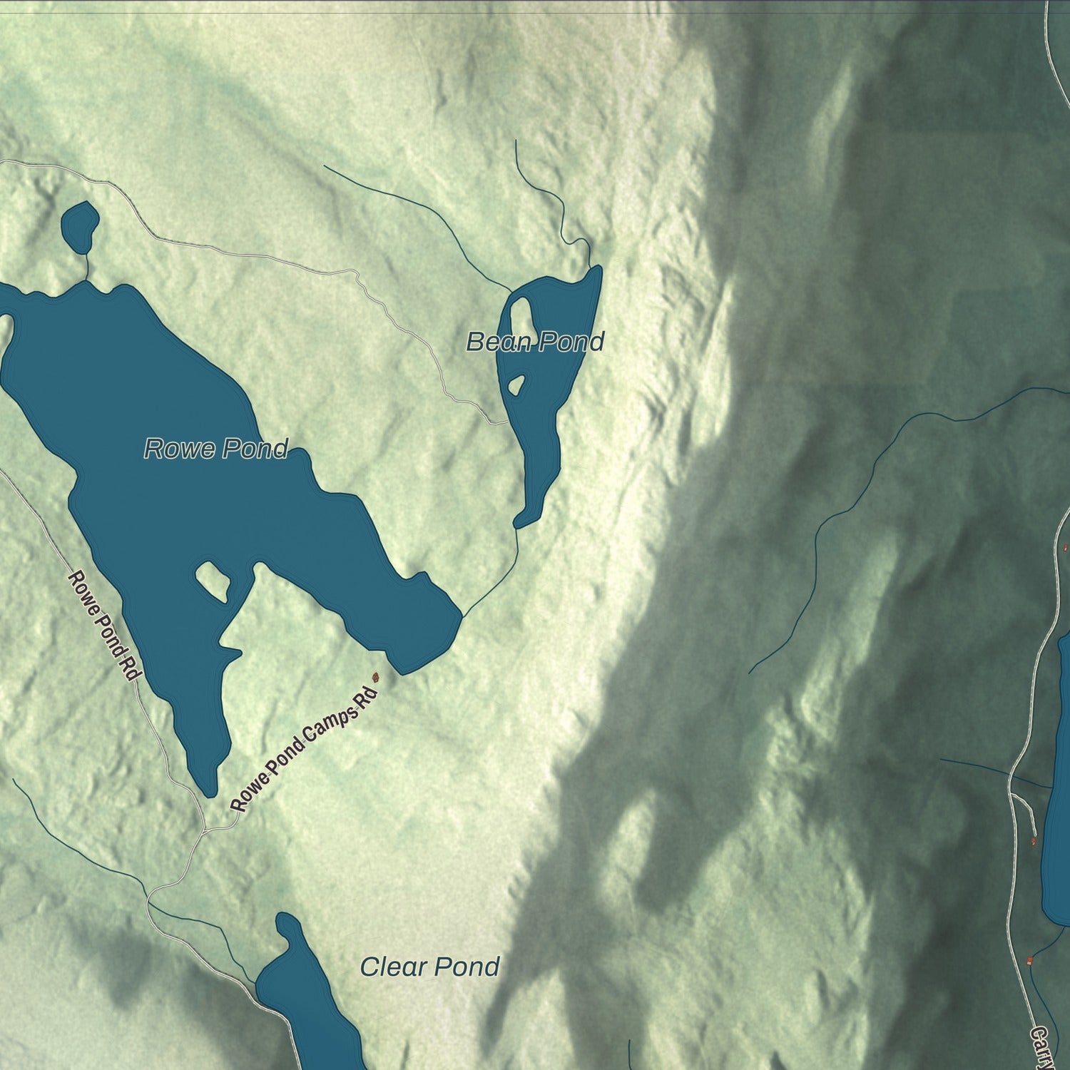 Terrain and local geography detail from the Pleasant Ridge, Maine map