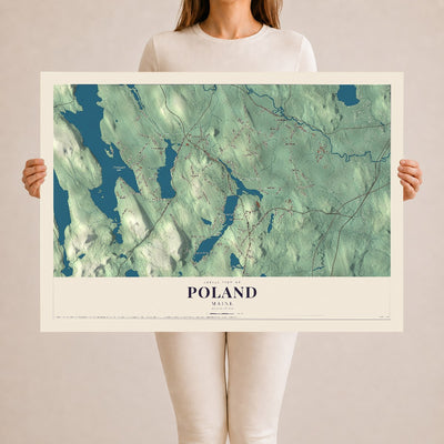 Poland, Maine map print - 24 x 36 archival matte print