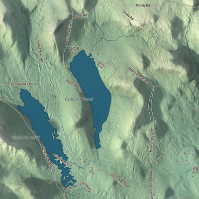 Terrain and local geography detail from the Porter, Maine map