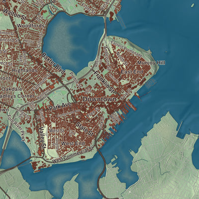 Street and neighborhood detail from the Portland, Maine map