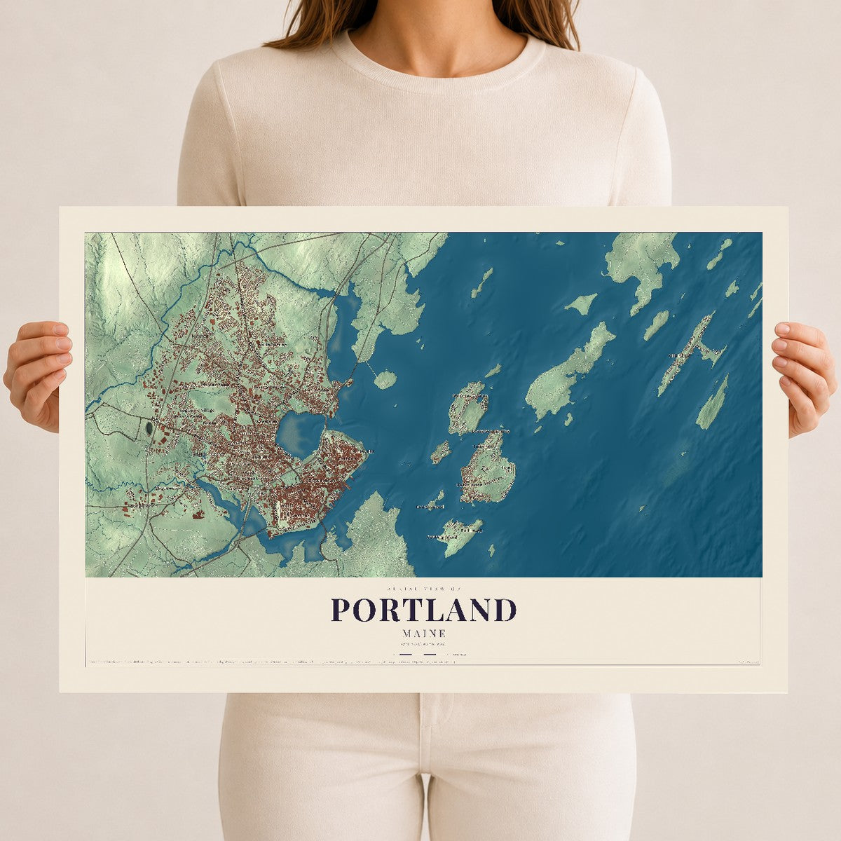 Portland, Maine map print - 12 x 18 archival matte print