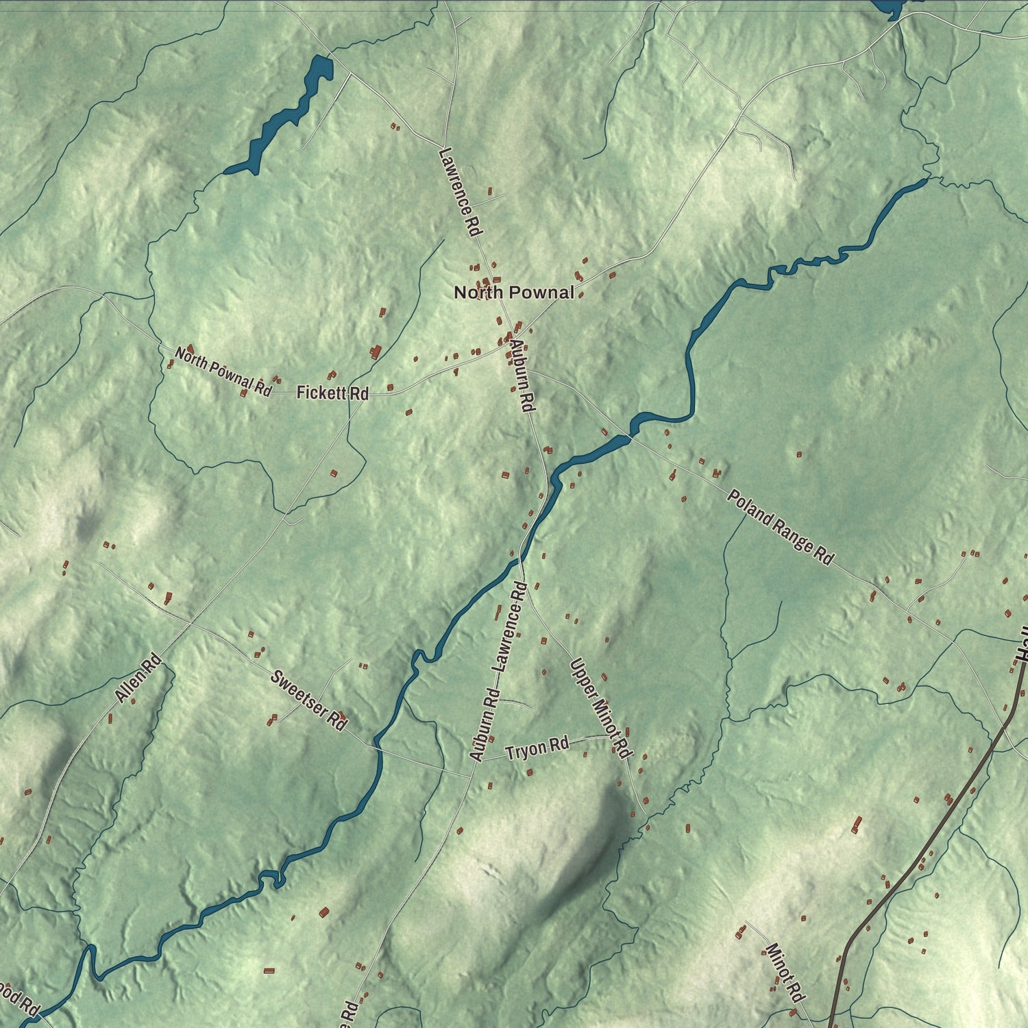 Street and neighborhood detail from the Pownal, Maine map