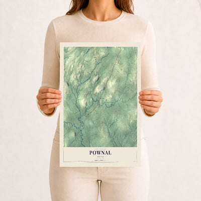 Pownal, Maine map print - 12 x 18 archival matte print