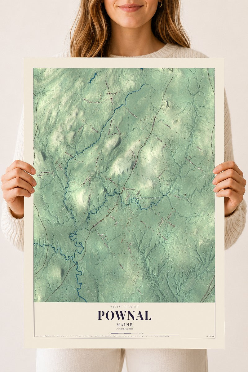 Pownal, Maine map print - 18 x 24 archival matte print
