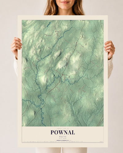 Pownal, Maine map print - 24 x 36 archival matte print