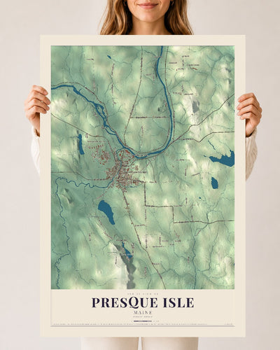 Presque Isle, Maine map print - 24 x 36 archival matte print