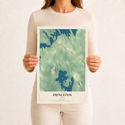 Princeton, Maine map print - 12 x 18 archival matte print