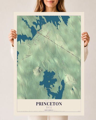 Princeton, Maine map print - 24 x 36 archival matte print