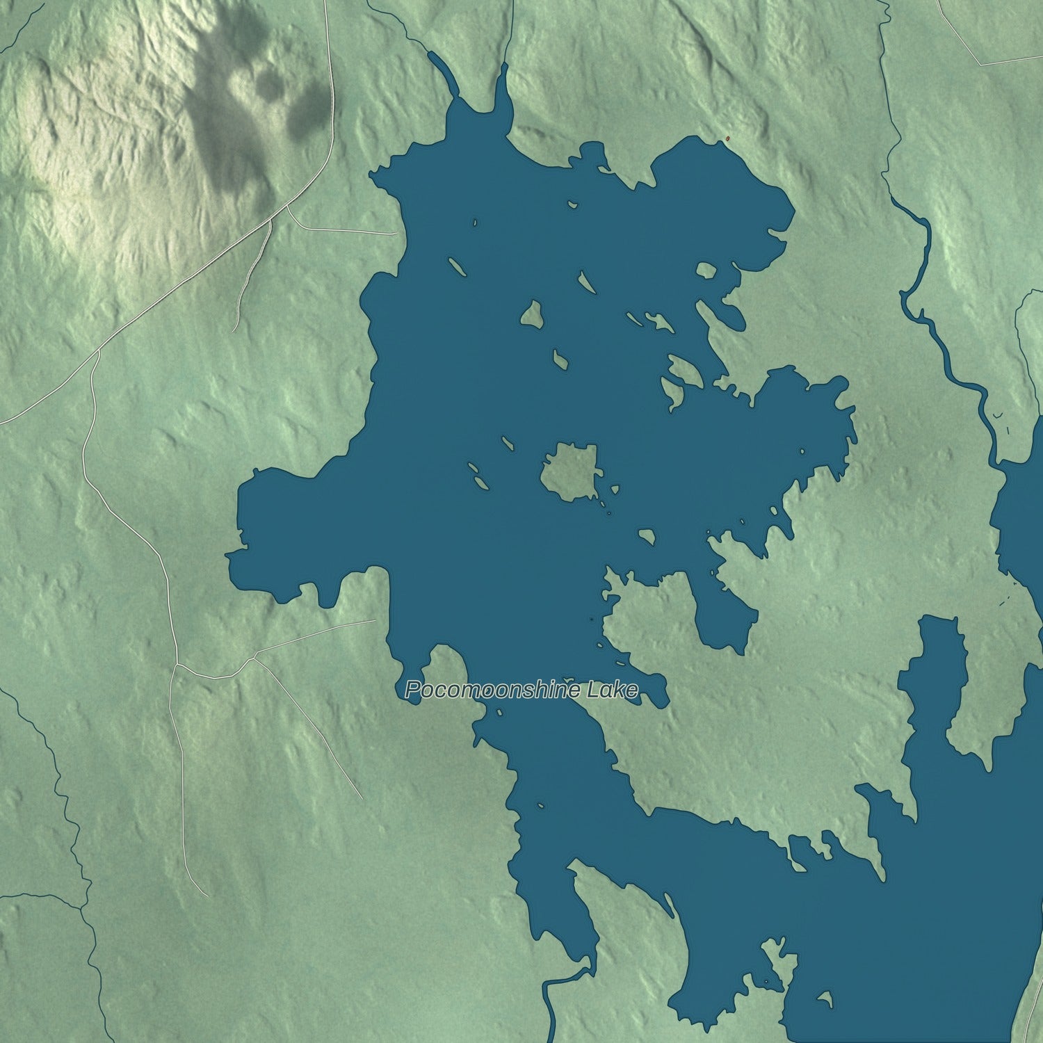 Terrain and local geography detail from the Princeton, Maine map