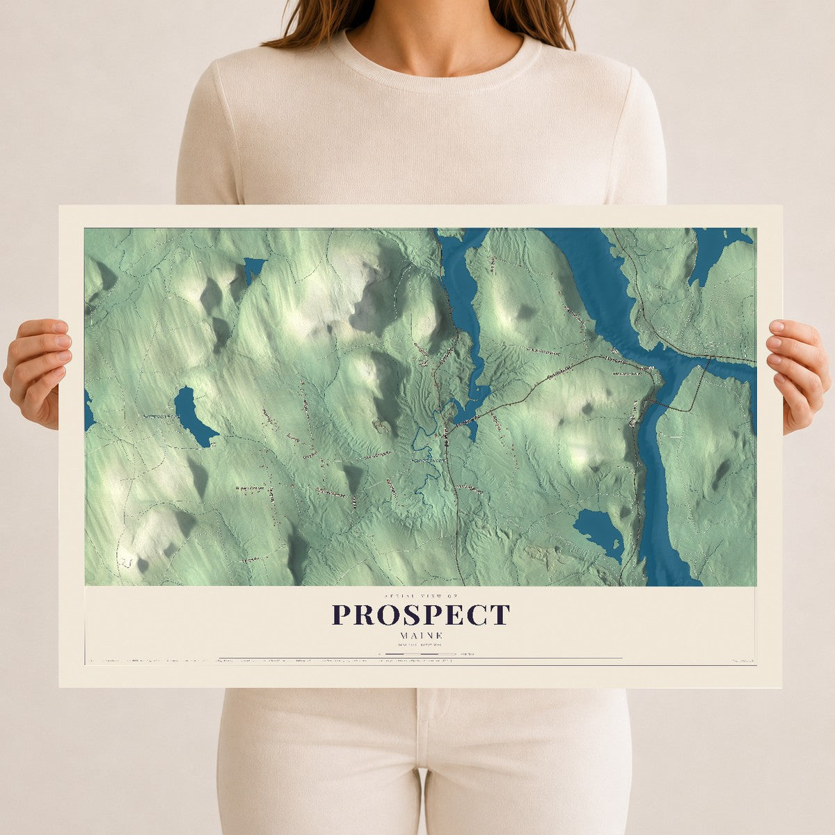 Prospect, Maine map print - 12 x 18 archival matte print