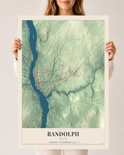 Randolph, Maine map print - 24 x 36 archival matte print
