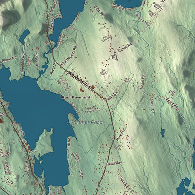 Street and neighborhood detail from the Raymond, Maine map
