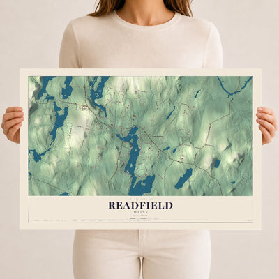 Readfield, Maine map print - 12 x 18 archival matte print
