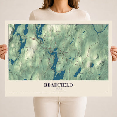 Readfield, Maine map print - 18 x 24 archival matte print