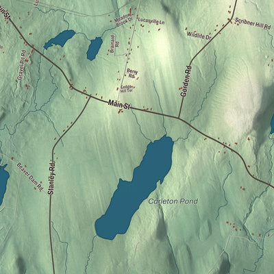 Terrain and local geography detail from the Readfield, Maine map