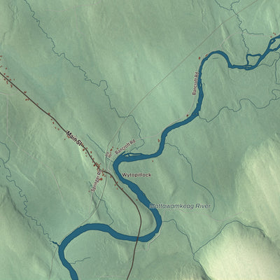 Terrain and local geography detail from the Reed, Maine map